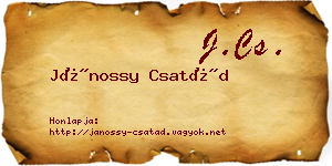 Jánossy Csatád névjegykártya